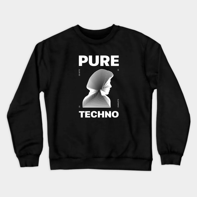 Charlotte de music Witte Pure Crewneck Sweatshirt by  ABHDArts